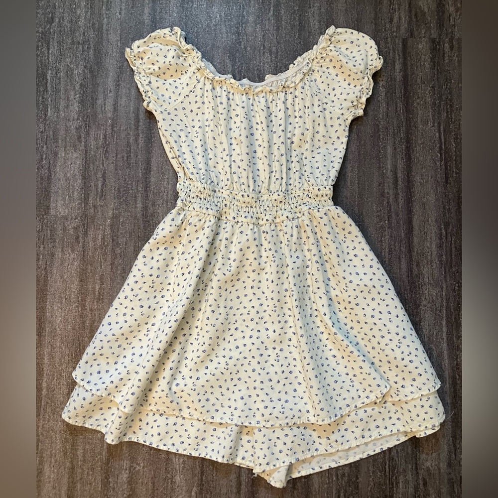 Art Class floral short-sleeve romper